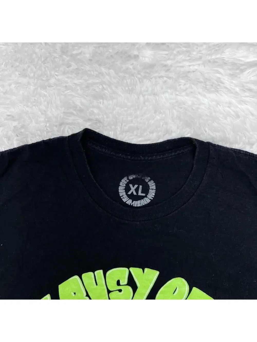 Vintage Style MICRO DJ World Tour get Busy Or Die Double Sided Mens Black Tee XL_3